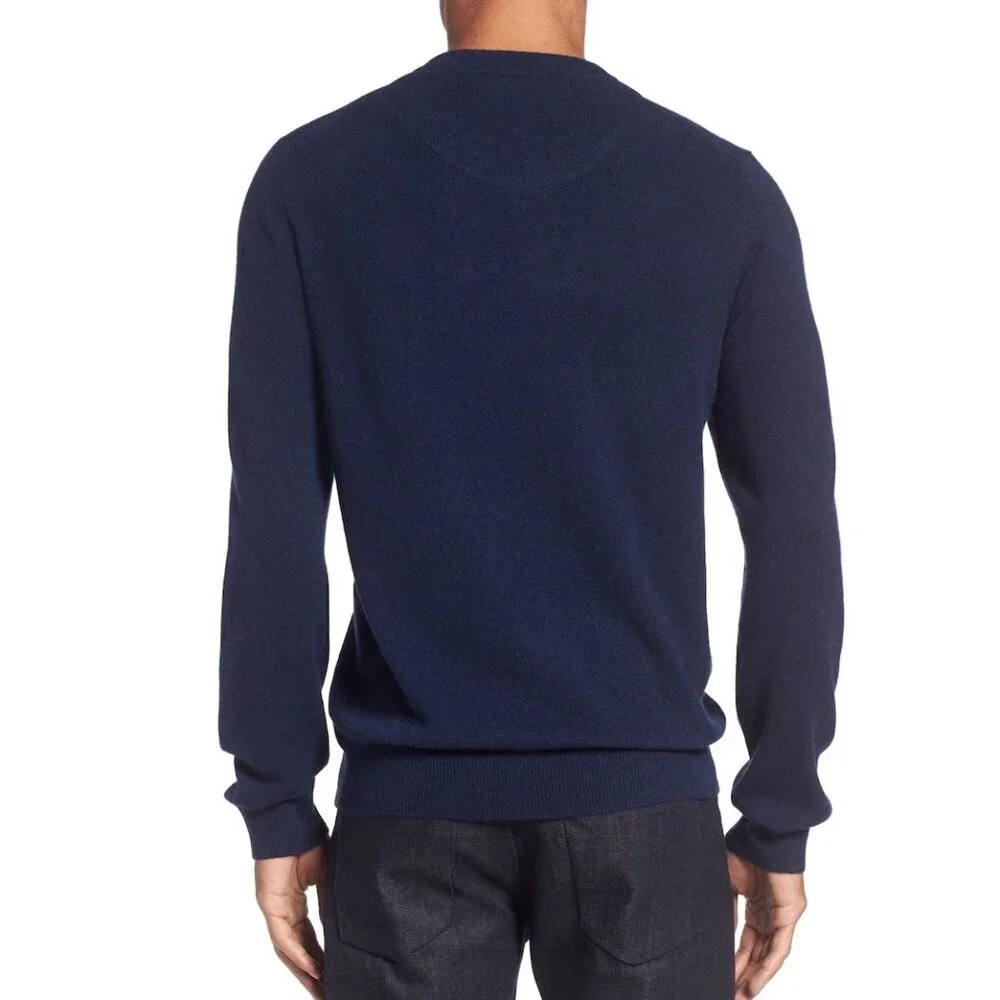 Nordstrom Men’s Shop Cashmere V-Neck Pullover in Navy, size Large, Oversize